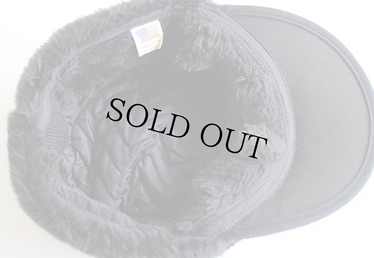 画像4: USA製 UNKNOWN 耳当て付き フェイクファー キャップ 黒 7 1/2★エスキモー (4)