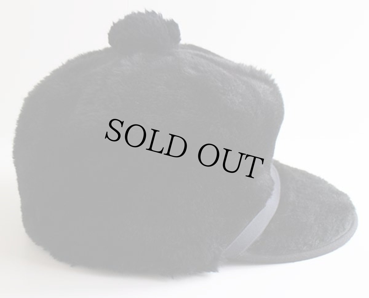 画像2: USA製 UNKNOWN 耳当て付き フェイクファー キャップ 黒 7 1/2★エスキモー (2)