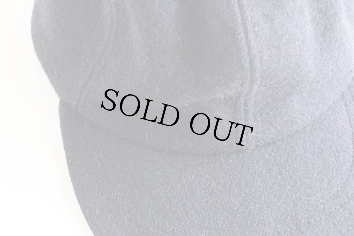 画像6: 80s UNKNOWN 耳当て付き 無地 ウールキャップ 紺 (6)