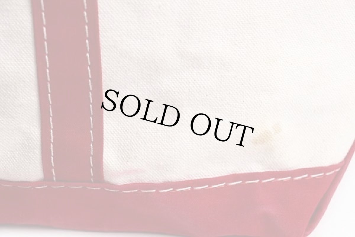 画像7: 80s L.L.Bean BOAT AND TOTE 耳付き キャンバス トートバッグ 赤 L★ラージ (7)