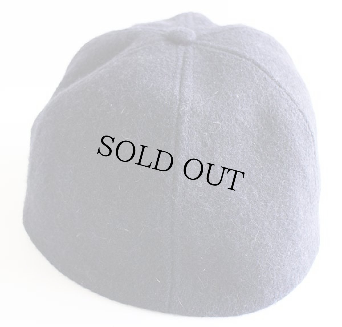 画像2: 80s UNKNOWN 耳当て付き 無地 ウールキャップ 紺 (2)