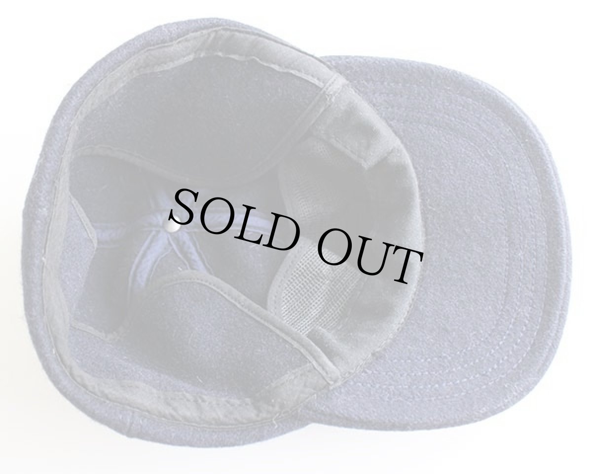 画像5: 80s UNKNOWN 耳当て付き 無地 ウールキャップ 紺 (5)