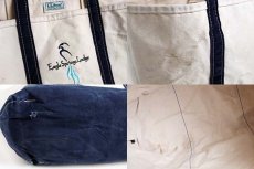 画像3: 90s L.L.Bean BOAT AND TOTE Eagle Springs Lodge刺繍 キャンバス トートバッグ 紺 L★ラージ (3)