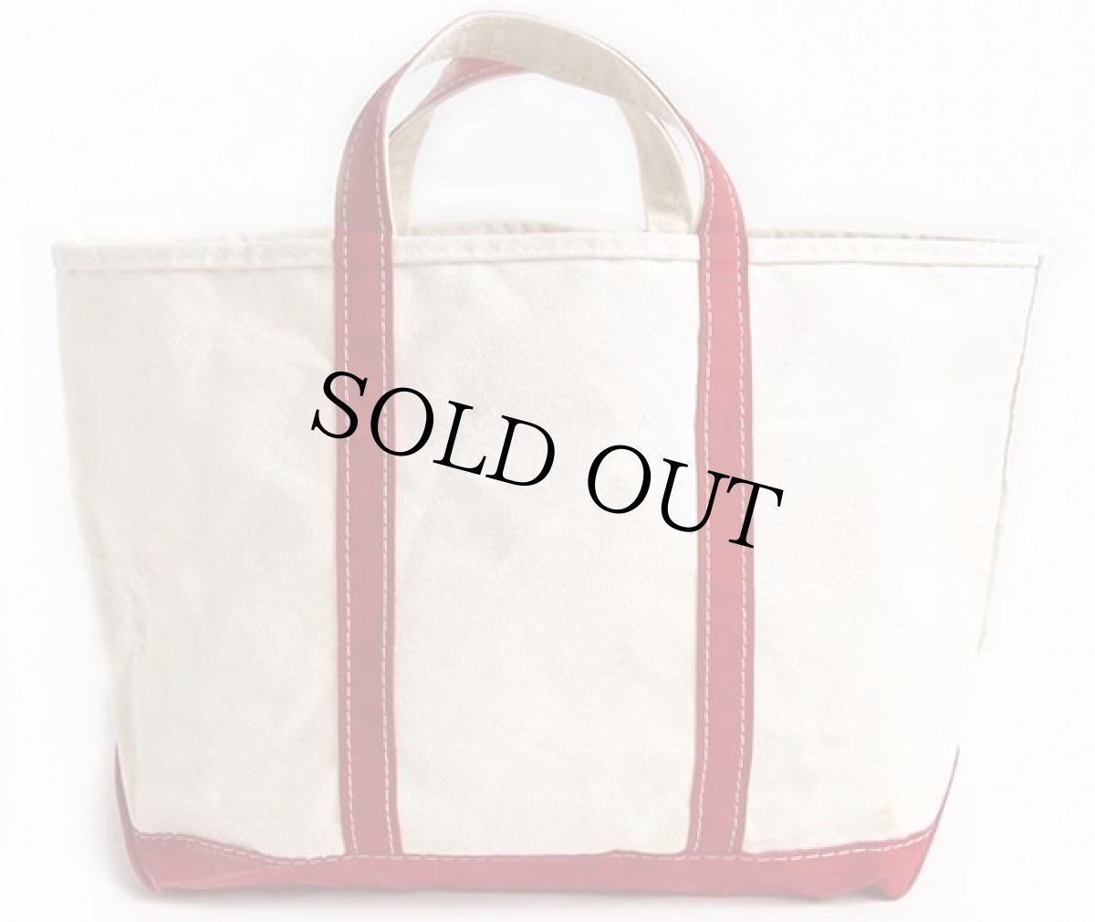 画像2: 80s L.L.Bean BOAT AND TOTE 耳付き キャンバス トートバッグ 赤 L★ラージ (2)