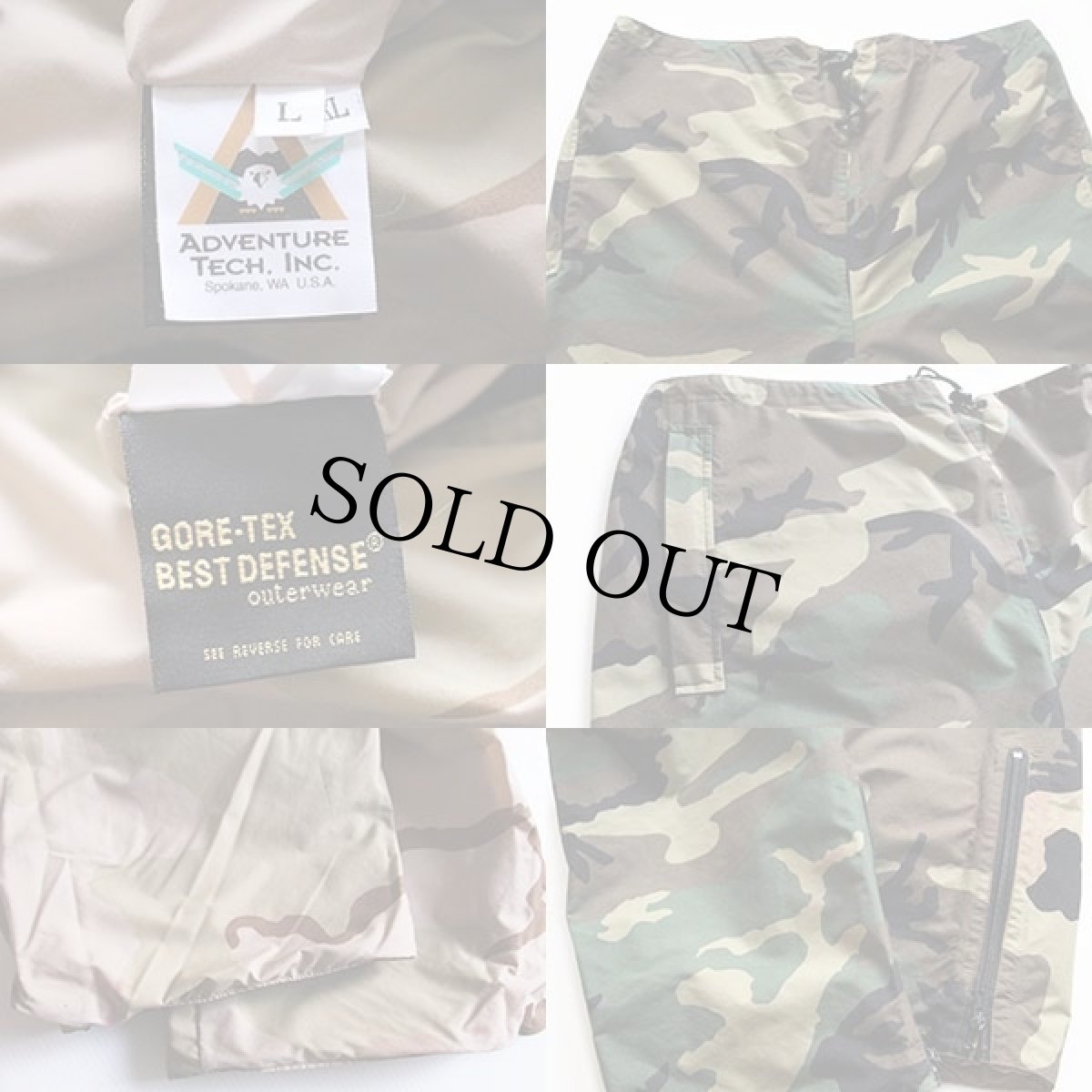 画像3: USA製 ADVENTURE TECH ウッドランドカモ×デザートカモ リバーシブル GORE-TEXゴアテックス オーバーパンツ L XL (3)