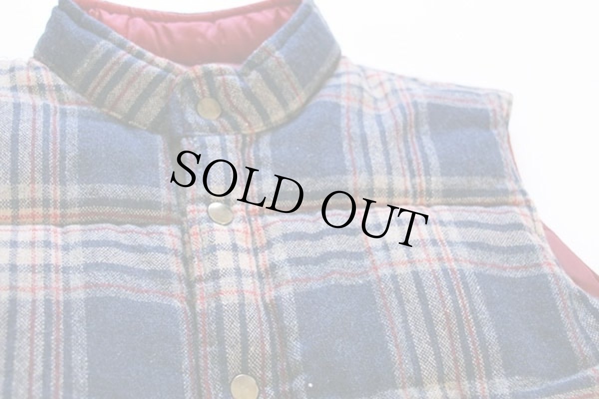 画像5: 80s Arrow リバーシブル タータンチェック ウール×ナイロン 中綿ベスト M (5)