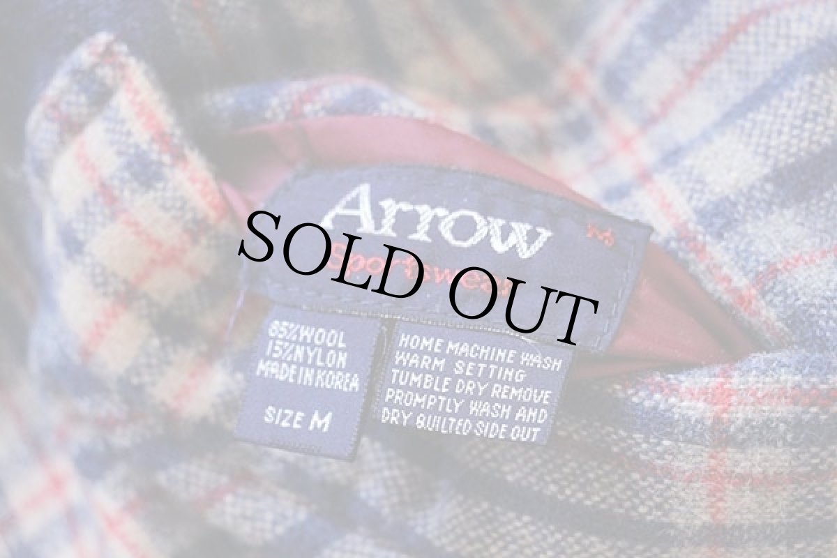 画像6: 80s Arrow リバーシブル タータンチェック ウール×ナイロン 中綿ベスト M (6)