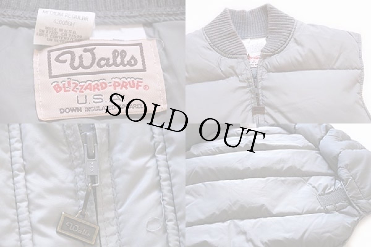 画像3: 80s USA製 Walls ナイロン インナー ダウンベスト グレー M (3)