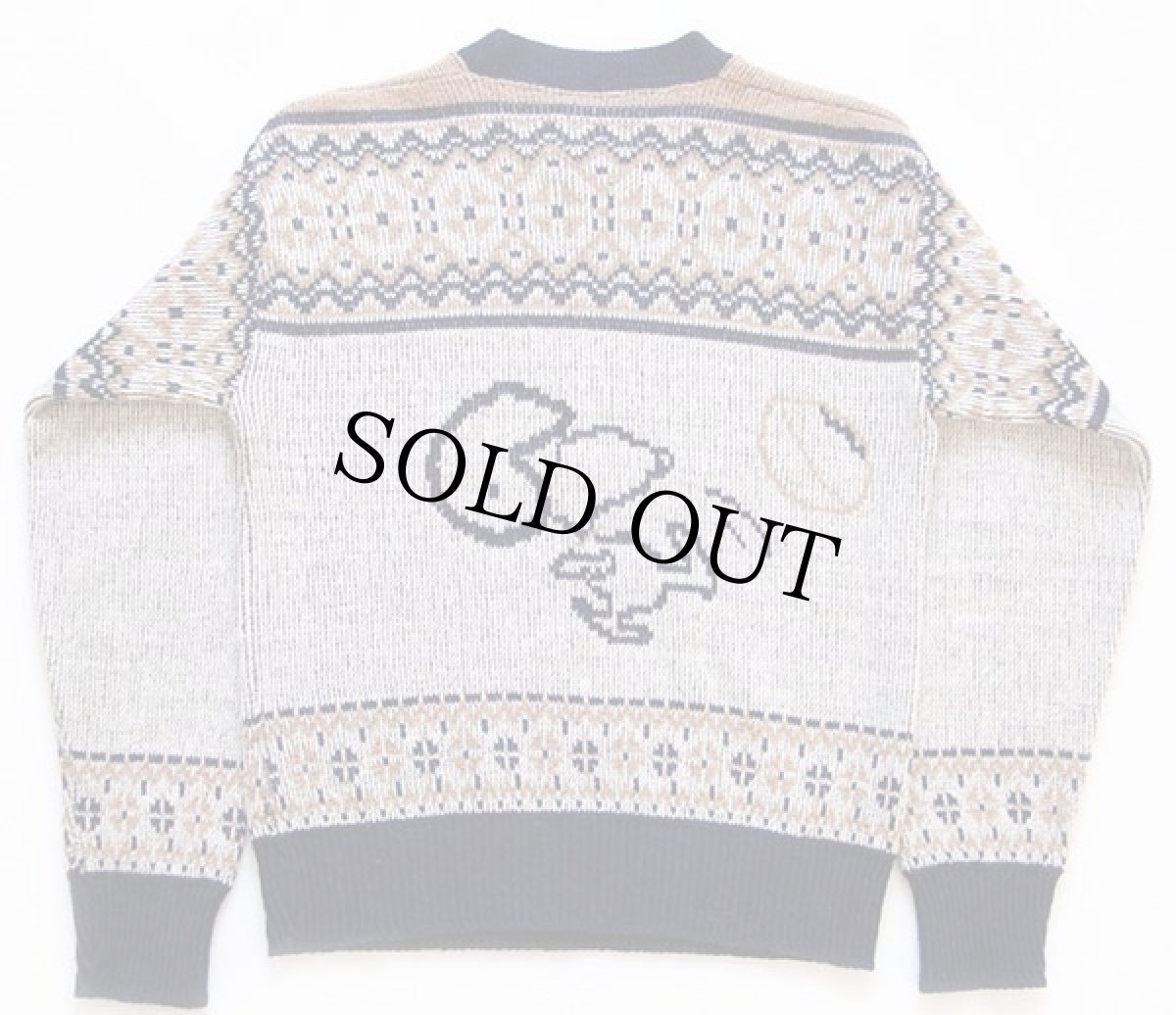 画像2: 70s スヌーピー ウッドストック ジャガード アクリルニット セーター (2)