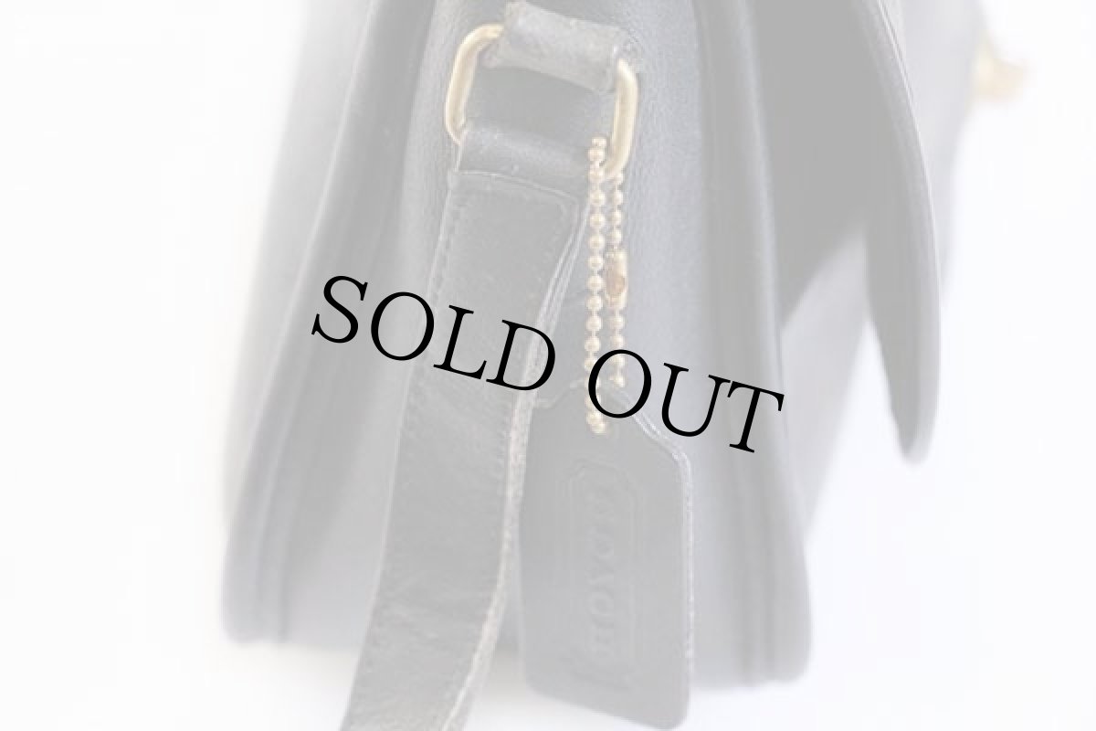 画像4: USA製 COACH オールド コーチ レザー ショルダーバッグ 黒★903 (4)