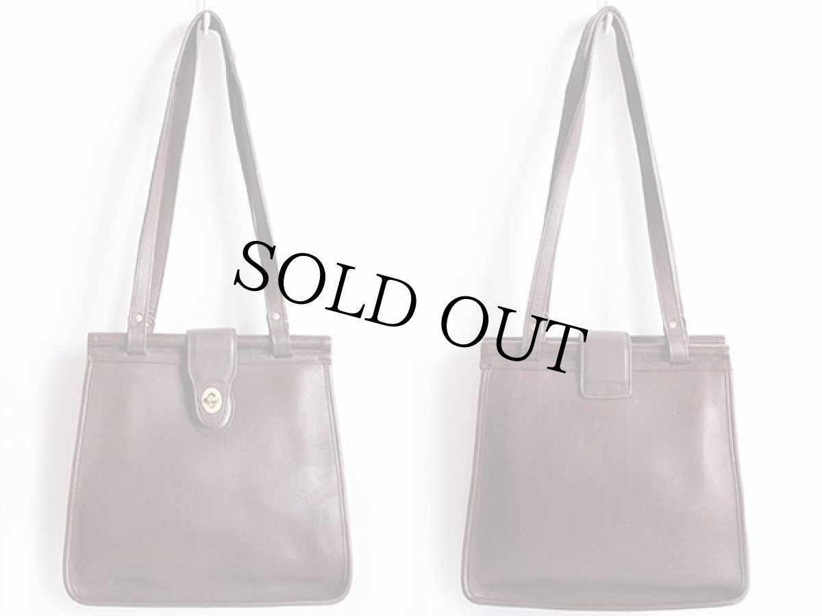 画像2: USA製 COACH オールド コーチ レザー トートバッグ 焦げ茶★9021 (2)