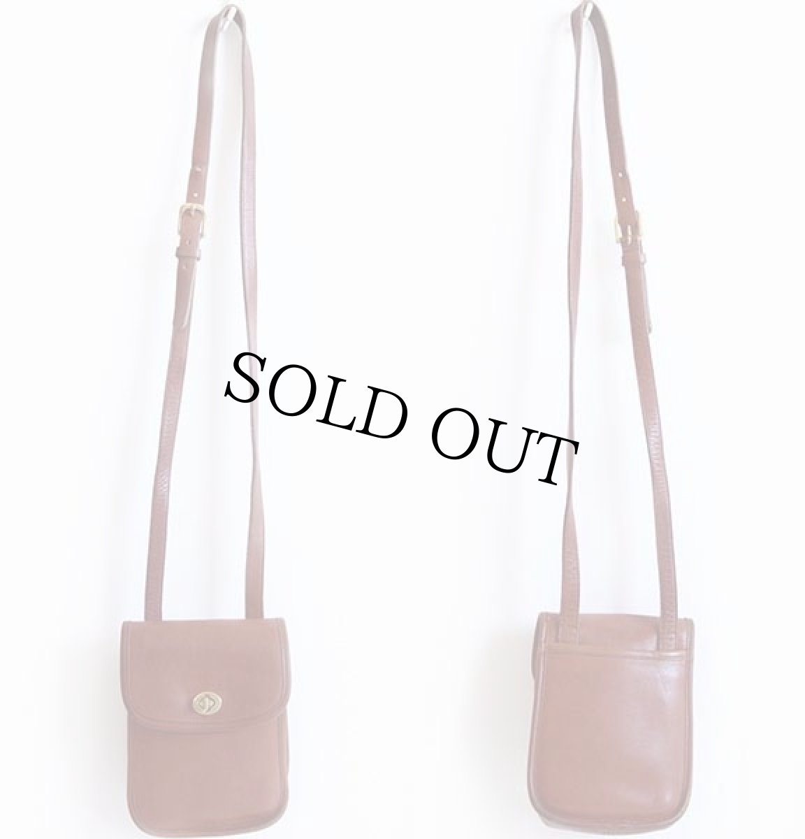 画像2: USA製 COACH オールド コーチ レザー ショルダーバッグ 茶★9978 (2)