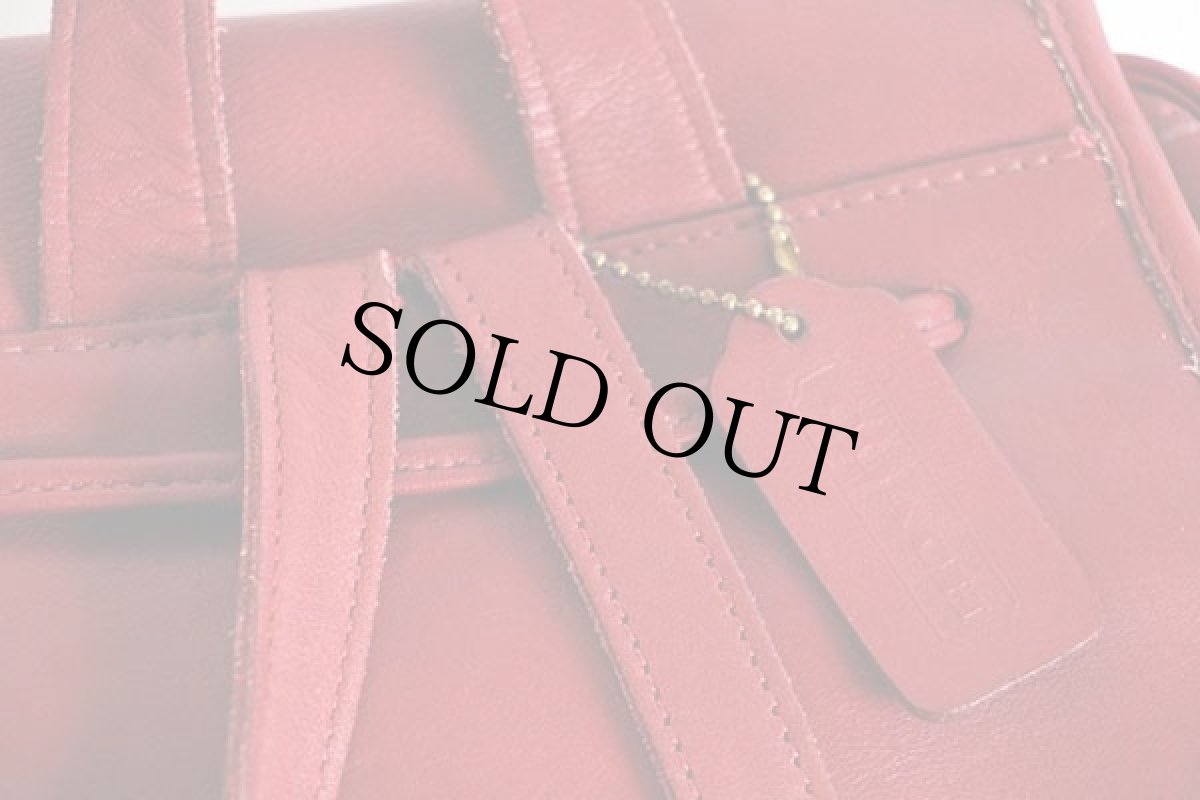 画像4: USA製 COACH オールド コーチ レザー リュックサック 赤★9791 (4)