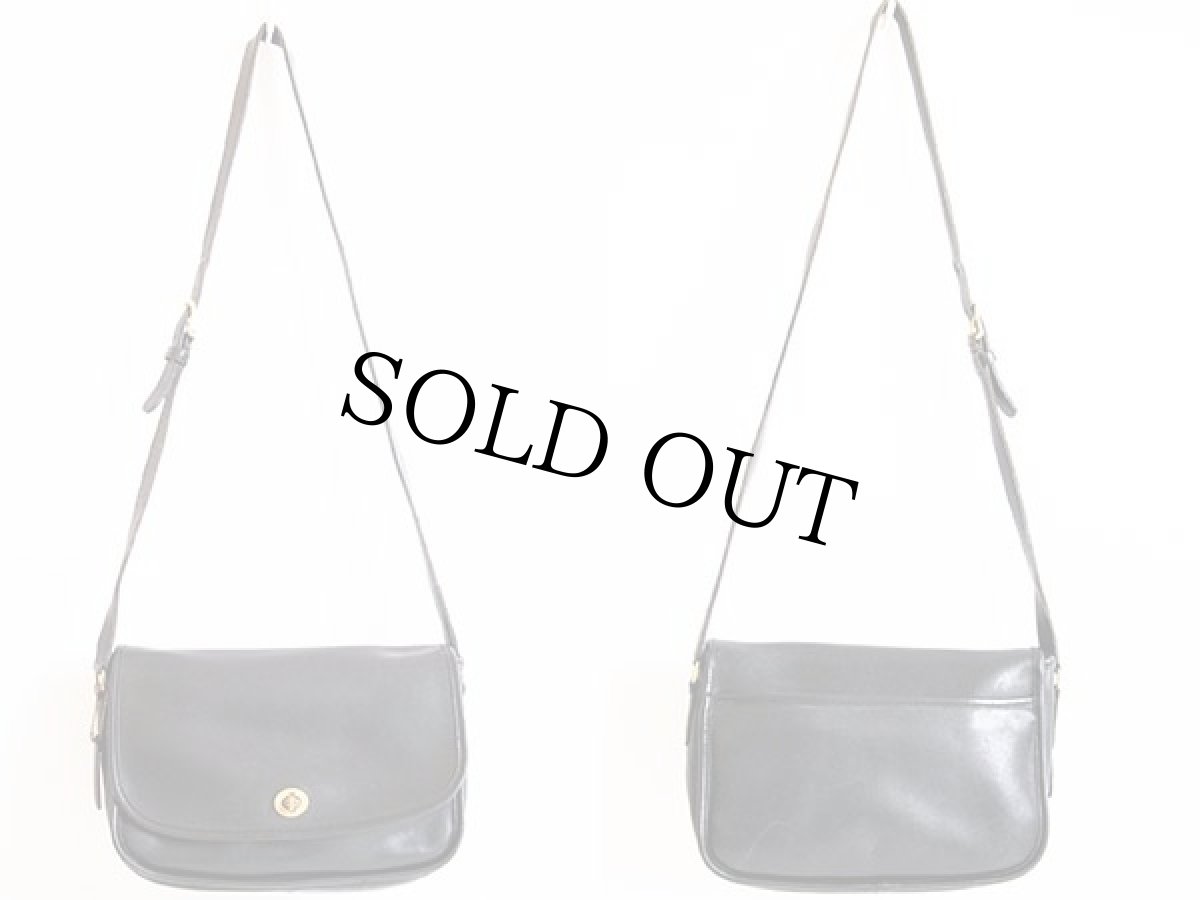 画像2: USA製 COACH オールド コーチ レザー ショルダーバッグ 黒★903 (2)