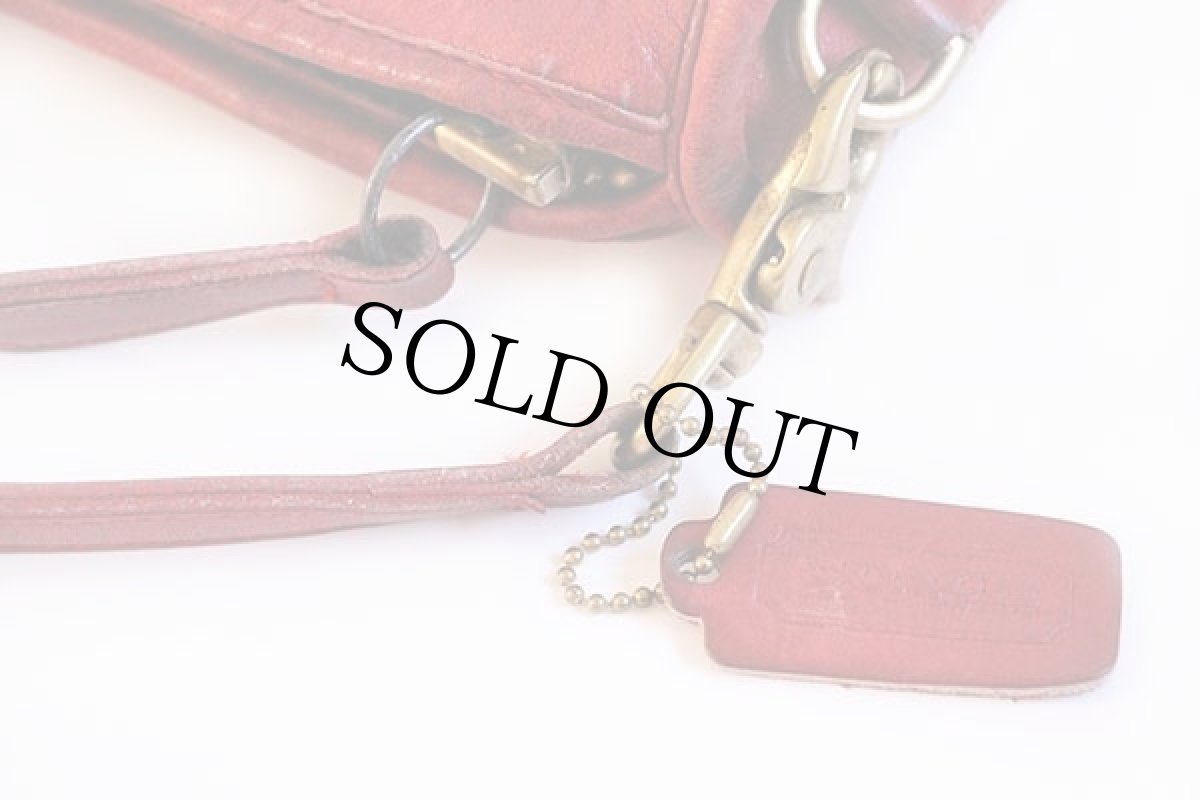 画像4: 70s USA製 COACH オールド コーチ レザー ショルダーバッグ 赤★9648 (4)