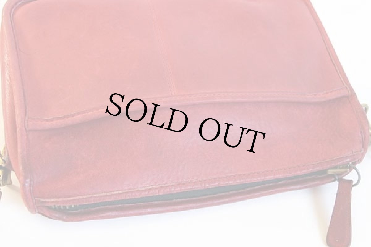 画像5: 70s USA製 COACH オールド コーチ レザー ショルダーバッグ 赤★9648 (5)