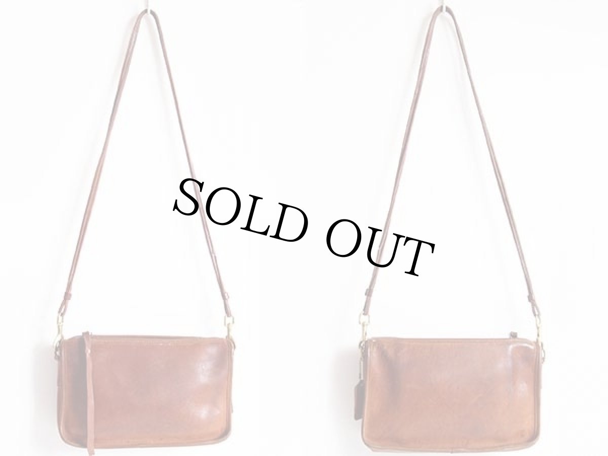 画像2: USA製 COACH オールド コーチ レザー ショルダーバッグ 茶★8815 (2)