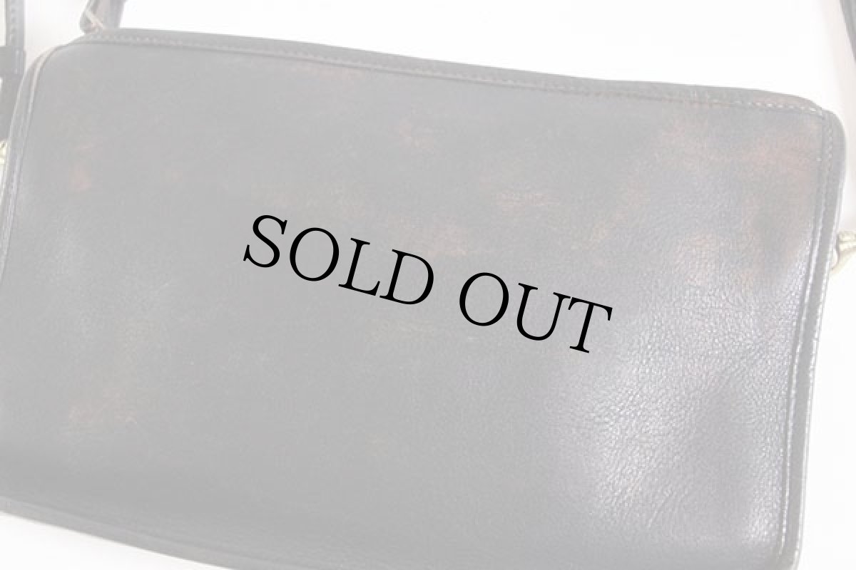 画像8: 70s USA製 COACH オールド コーチ レザー ショルダーバッグ 黒★1148 (8)