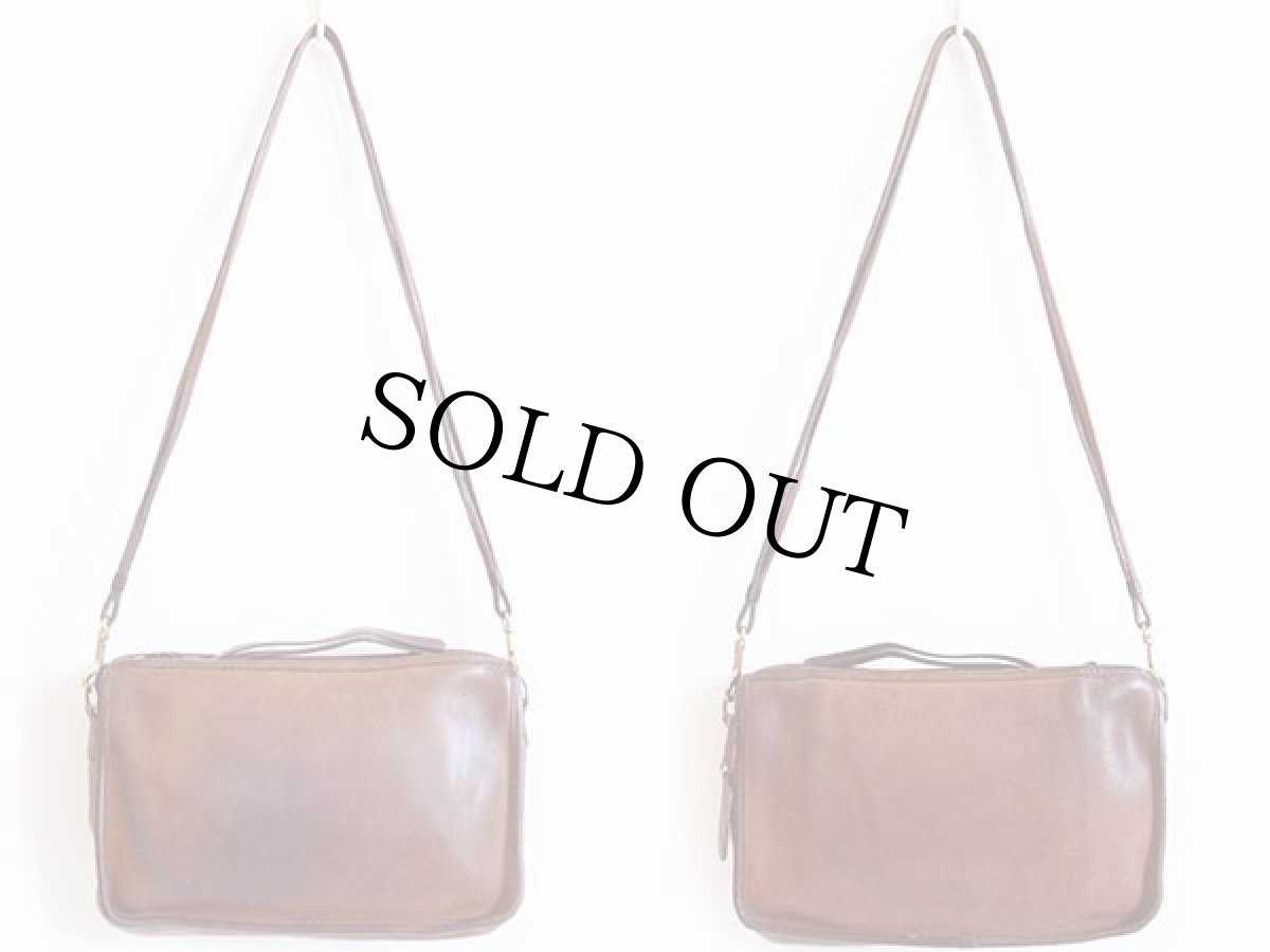 画像2: 70s USA製 COACH オールド コーチ レザー ショルダーバッグ 茶★4023 (2)