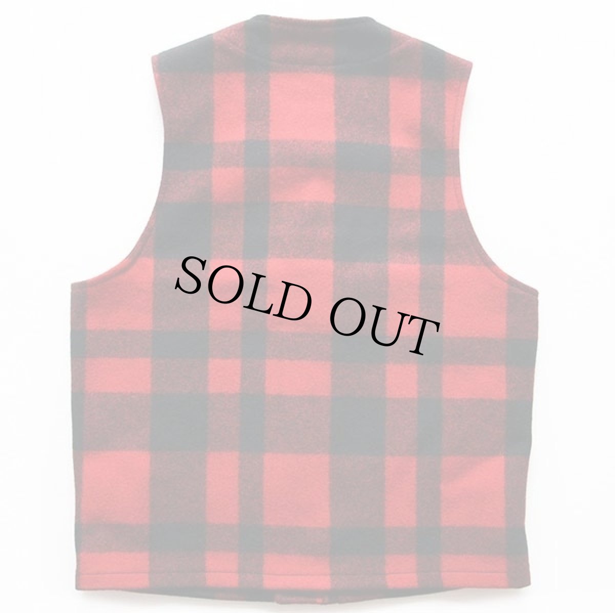 画像2: 未使用★USA製 FILSONフィルソン バッファローチェック マッキーノ ウールベスト 赤×黒 S (2)