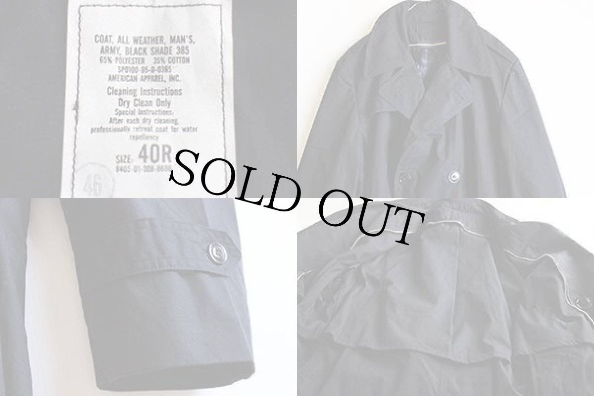 画像3: 90s 米軍 U.S.ARMY オールウェザー トレンチコート 黒 40R (3)