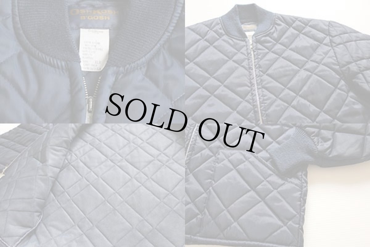 画像3: 80s USA製 OSHKOSH B'GOSH ナイロン キルティングジャケット 紺 XL-R (3)