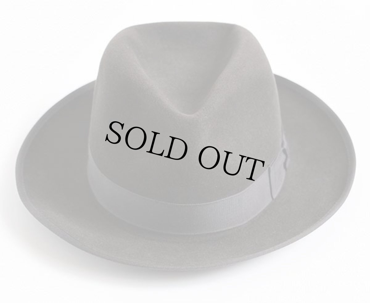 画像2: ビンテージ USA製 Dobbs フェルト フェドラハット チャコール 6 7/8 (2)