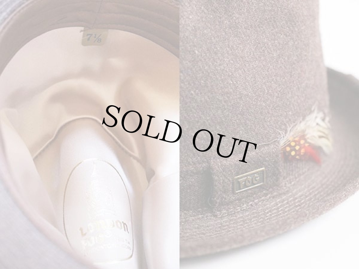 画像3: LONDON FOG ツイード フェドラハット ブラウン 7 1/8 (3)