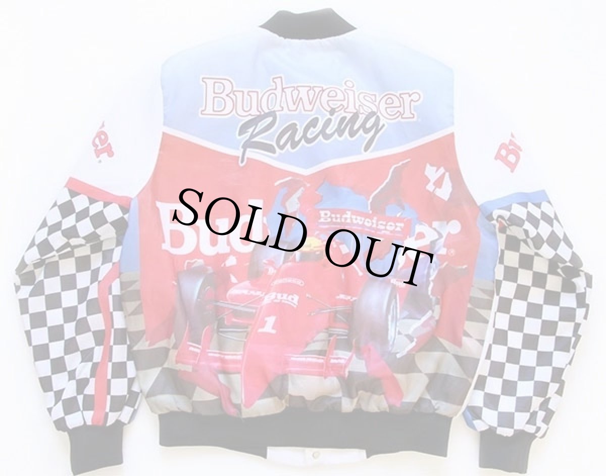 画像2: 90s USA製 Chalk Line Budweiserバドワイザー ナイロン レーシングジャケット L (2)