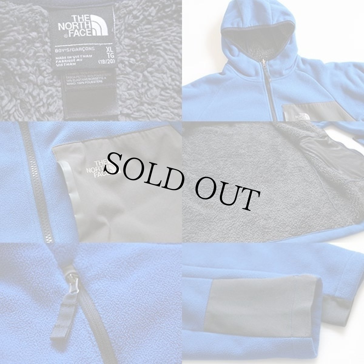画像3: THE NORTH FACEノースフェイス ボアライナー フリースパーカー 青 BOY'S XL (3)