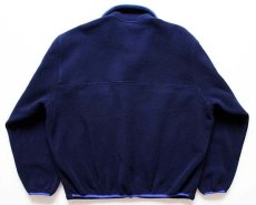 画像2: 90s USA製 L.L.Bean 筆記体ロゴ刺繍 フリースジャケット 紺 L (2)