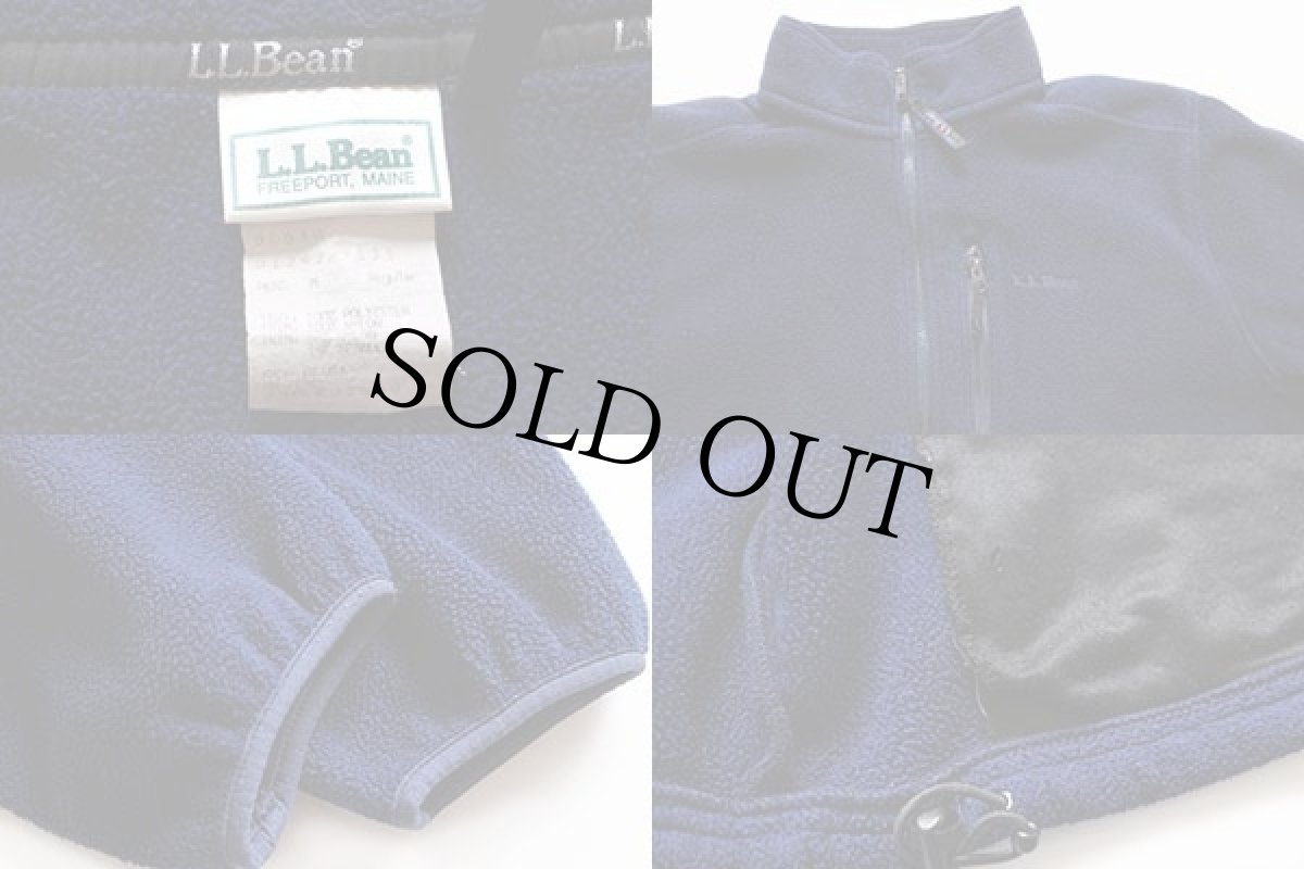 画像3: 90s USA製 L.L.Bean フリースジャケット 紺 M (3)