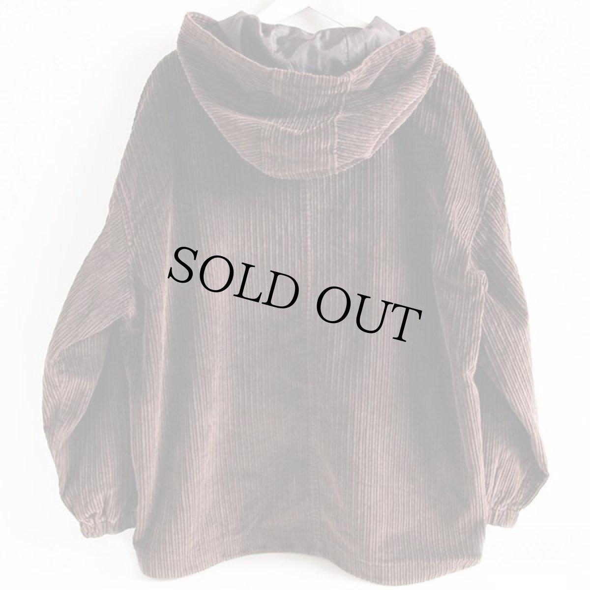 画像2: EXPRESS 極太畝 コーデュロイ アノラックパーカー 焦げ茶 L (2)