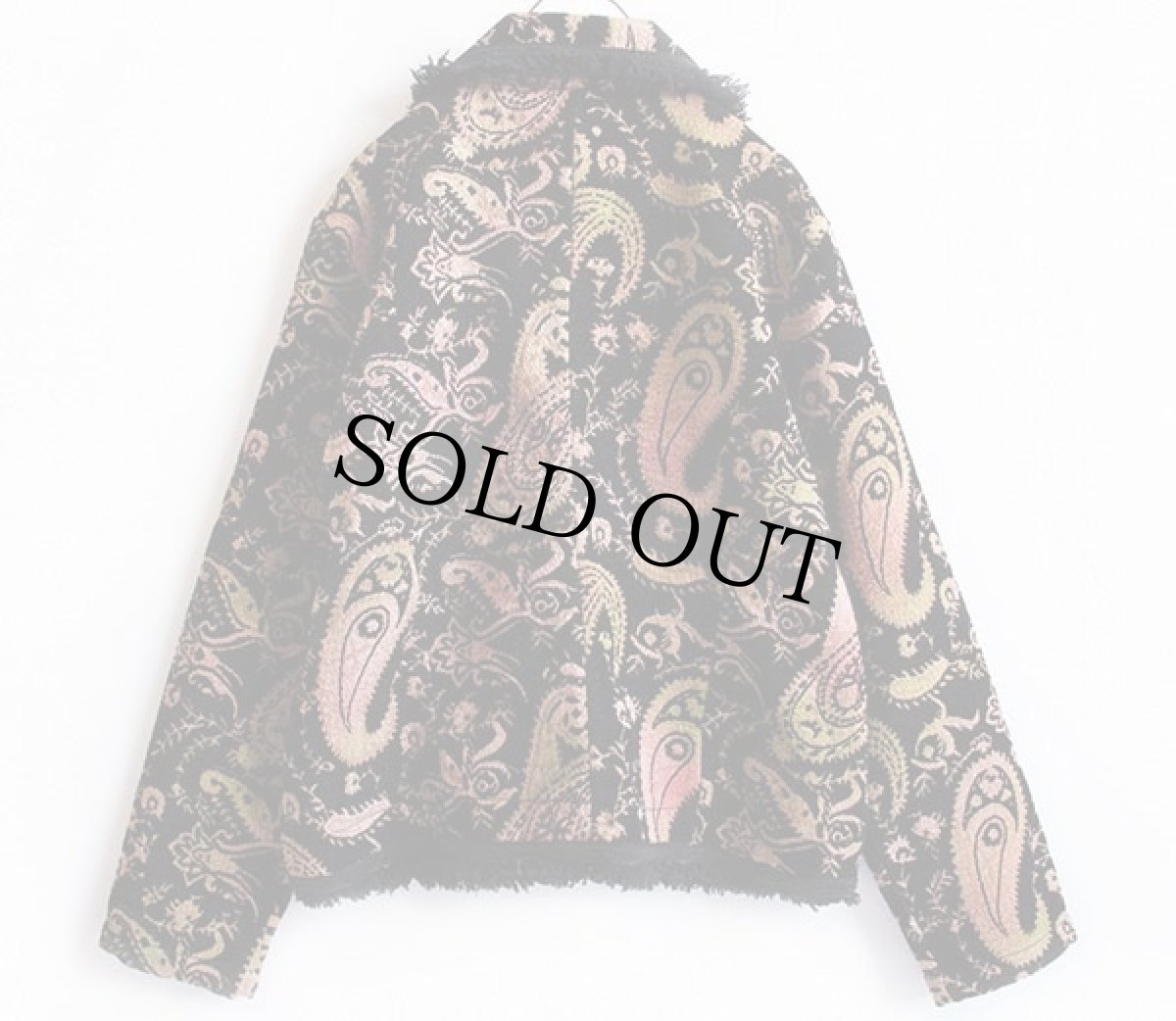 画像2: CHICO'S ペイズリー 総柄 ゴブラン織り ジャケット 黒 2 (2)