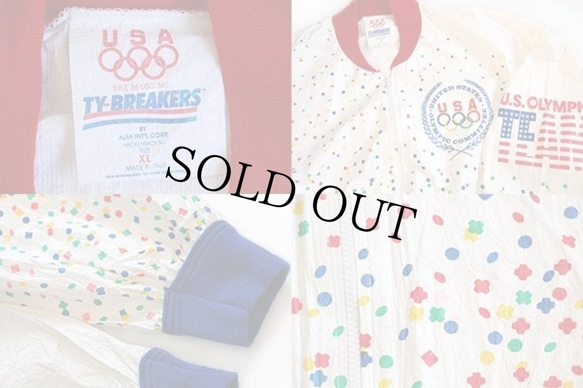 画像3: 80s イタリア製 TY-BREAKERS 1988 USA OLYMPICオリンピック TEAM ペーパージャケット XL (3)