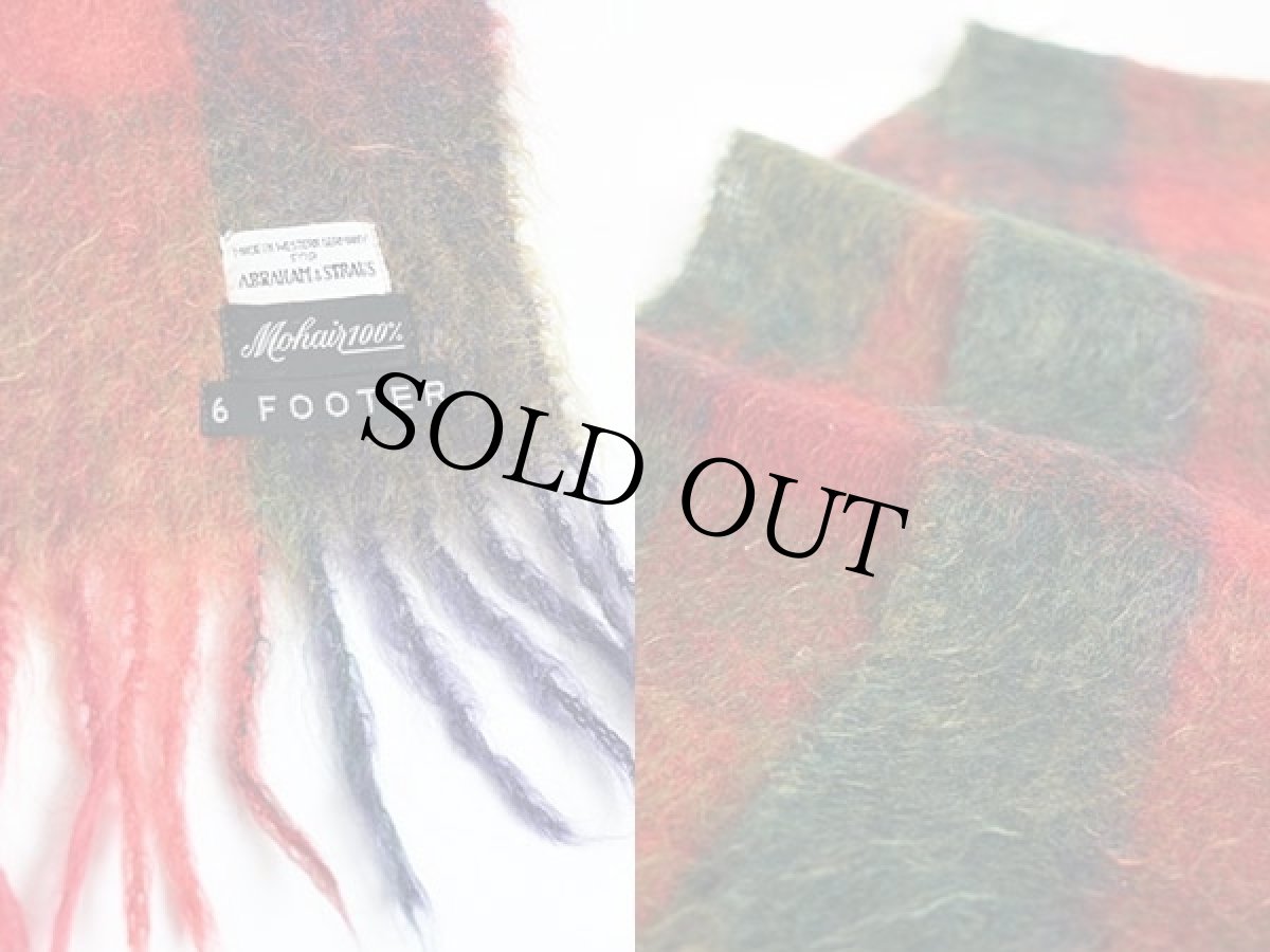 画像3: ビンテージ 西ドイツ製 ABRAHAM&STRAUS チェック モヘヤ パイル マフラー (3)