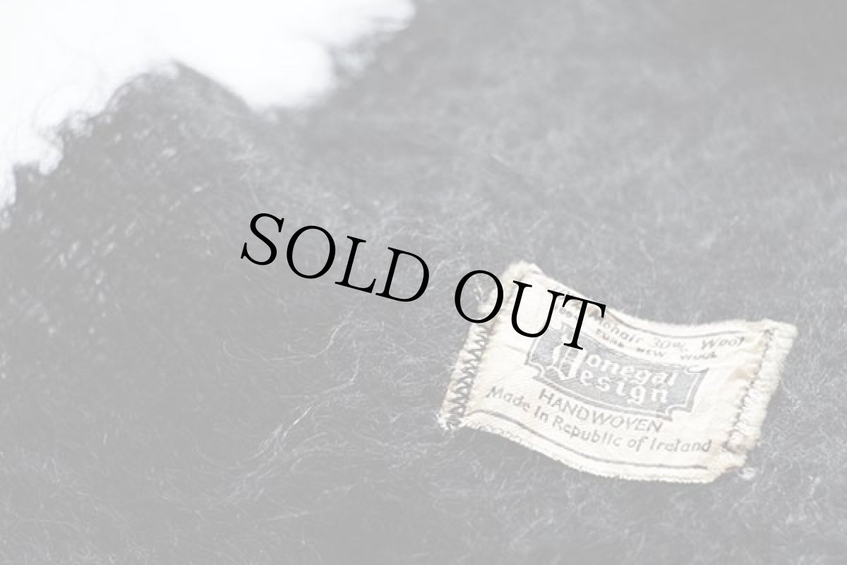 画像3: アイルランド製 Donegal Design 無地 モヘヤ パイル マフラー 黒 (3)