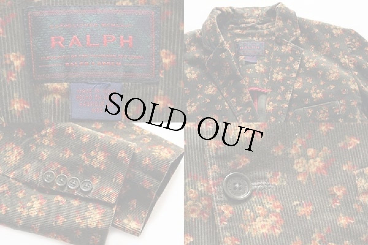 画像3: RALPH ラルフローレン 花柄 総柄 プリントコーデュロイ テーラードジャケット (3)