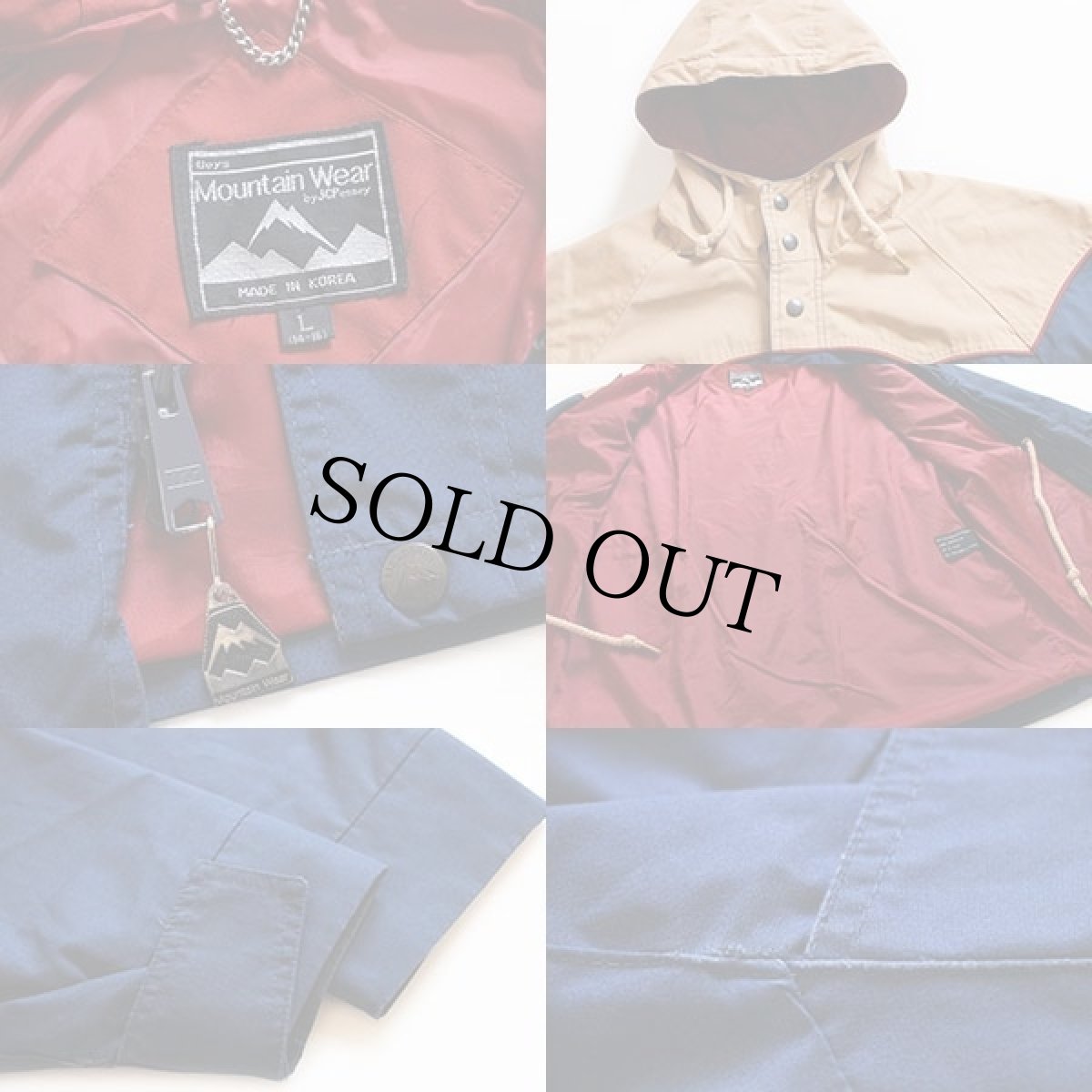 画像3: 80s Mountain Wear JCPenney ツートン ヨーク切り替え マウンテンパーカー 紺×ベージュ ボーイズ L (3)