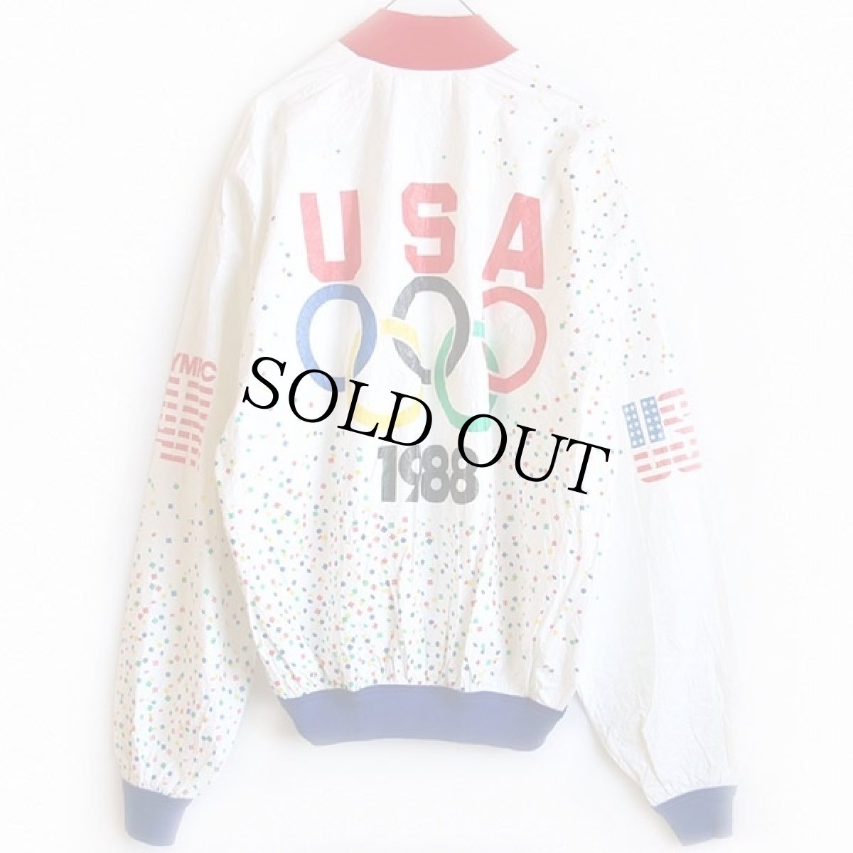 画像2: 80s イタリア製 TY-BREAKERS 1988 USA OLYMPICオリンピック TEAM ペーパージャケット XL (2)