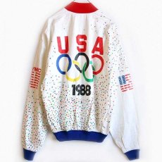 画像2: 80s イタリア製 TY-BREAKERS 1988 USA OLYMPICオリンピック TEAM ペーパージャケット XL (2)