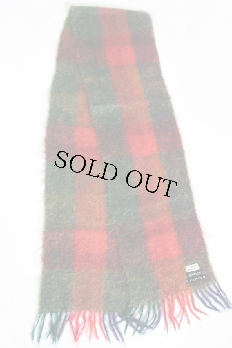 画像2: ビンテージ 西ドイツ製 ABRAHAM&STRAUS チェック モヘヤ パイル マフラー (2)