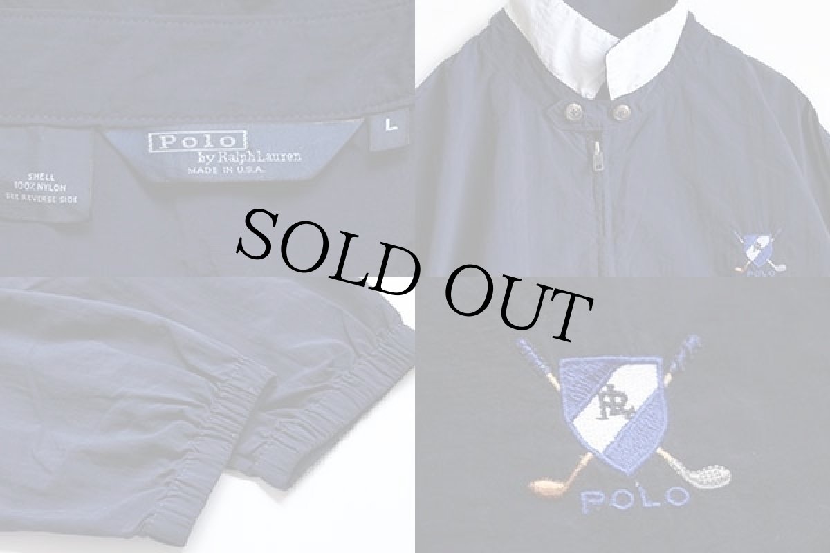 画像3: 80s USA製 ポロ ラルフローレン チンスト付き ナイロンジャケット 紺 L (3)