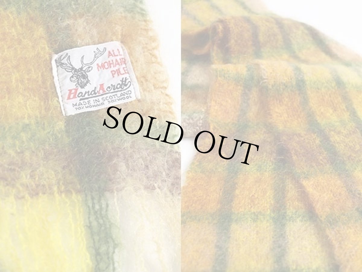 画像3: スコットランド製 Hand A craft チェック ロング モヘヤ パイル マフラー (3)