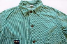 画像3: 80s USA製 OSHKOSH B'GOSH ヒッコリー ストライプ カバーオール 緑×白 42 (3)