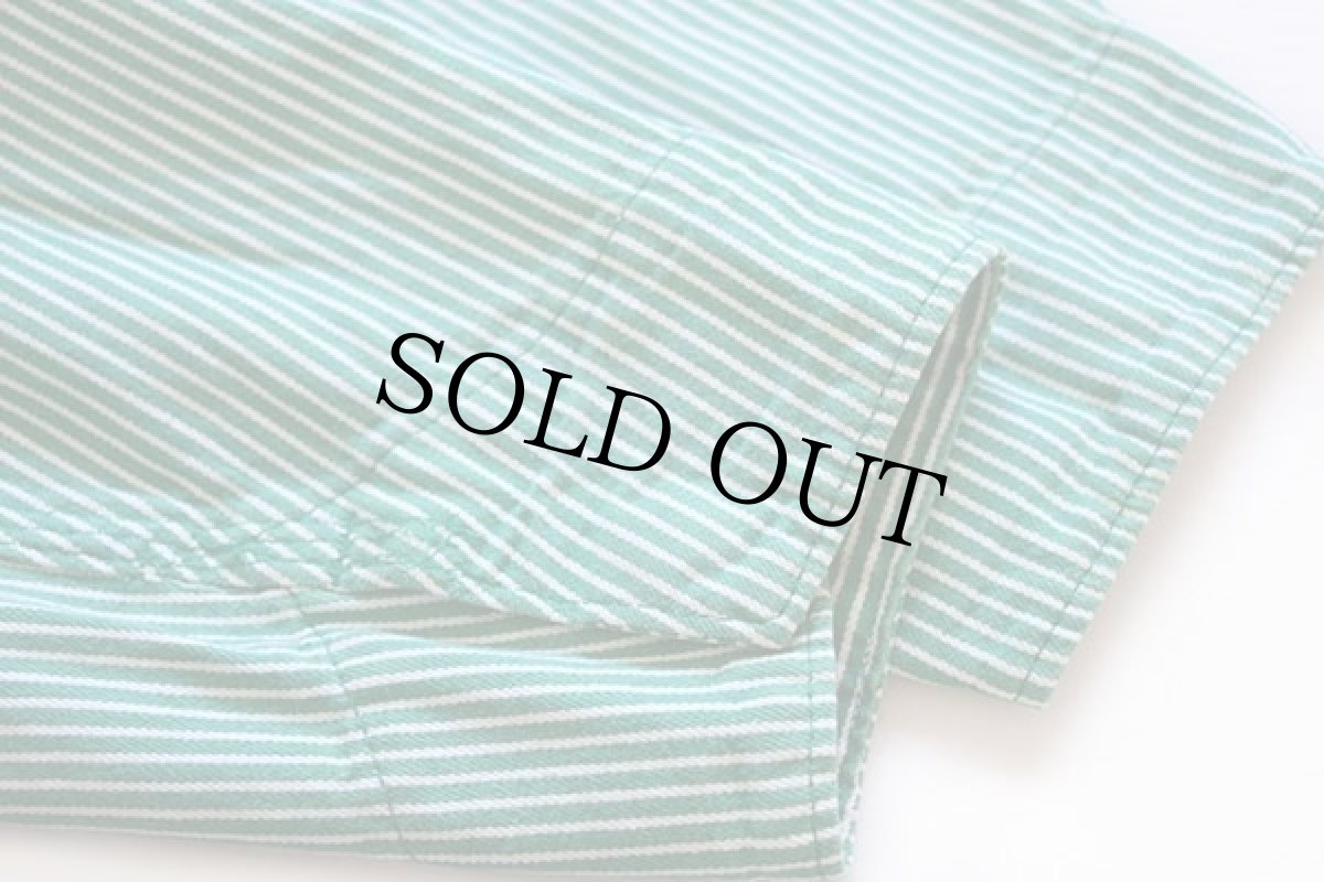 画像6: 80s USA製 OSHKOSH B'GOSH ヒッコリー ストライプ カバーオール 緑×白 42 (6)