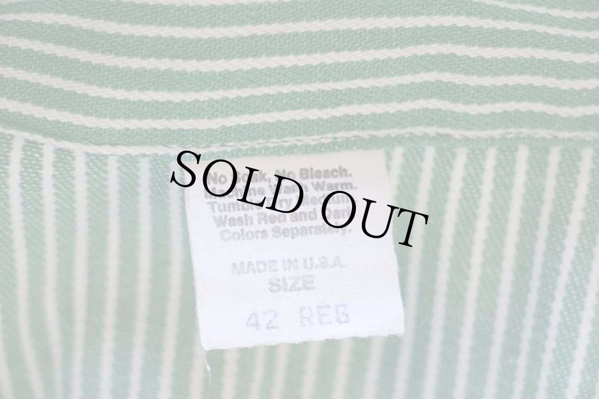 画像4: 80s USA製 OSHKOSH B'GOSH ヒッコリー ストライプ カバーオール 緑×白 42 (4)