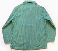 画像2: 80s USA製 OSHKOSH B'GOSH ヒッコリー ストライプ カバーオール 緑×白 42 (2)