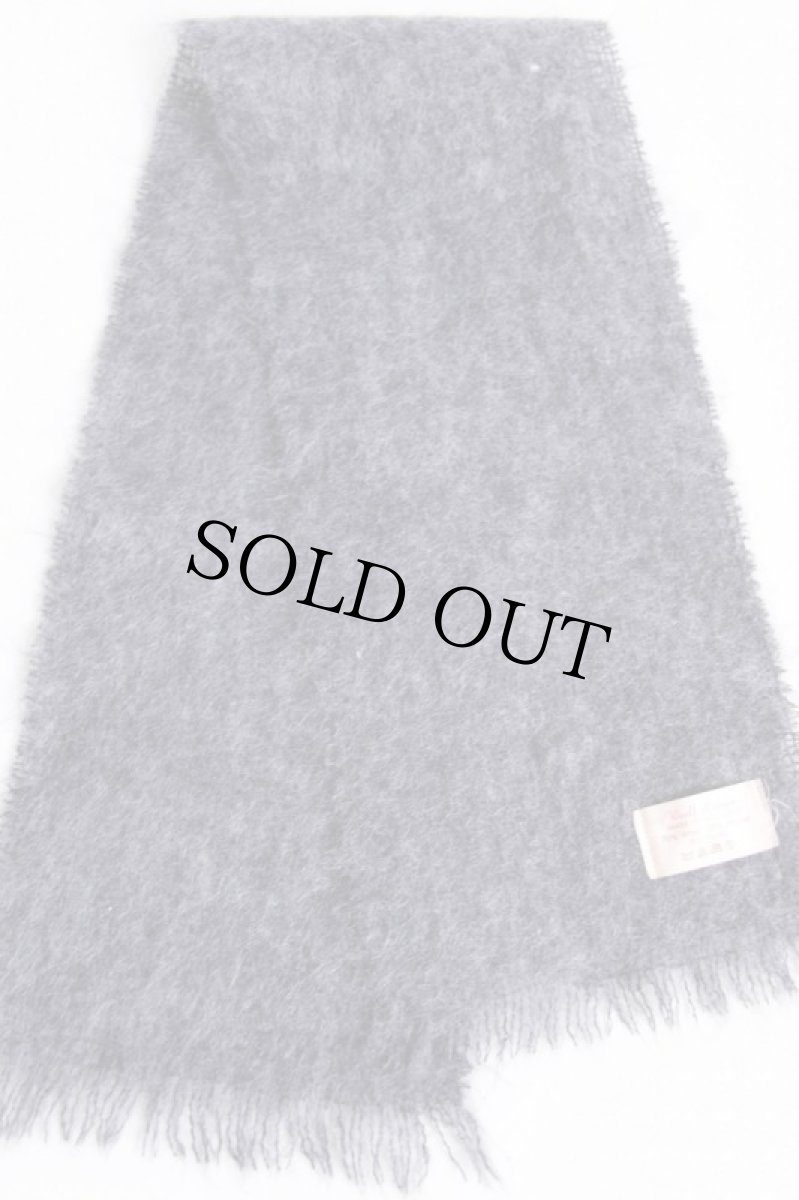 画像2: スコットランド製 無地 モヘヤ パイル マフラー グレー (2)