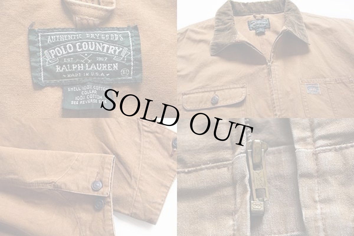 画像3: 80s USA製 ポロ カントリー ラルフローレン コットン ワークジャケット 茶 XL (3)